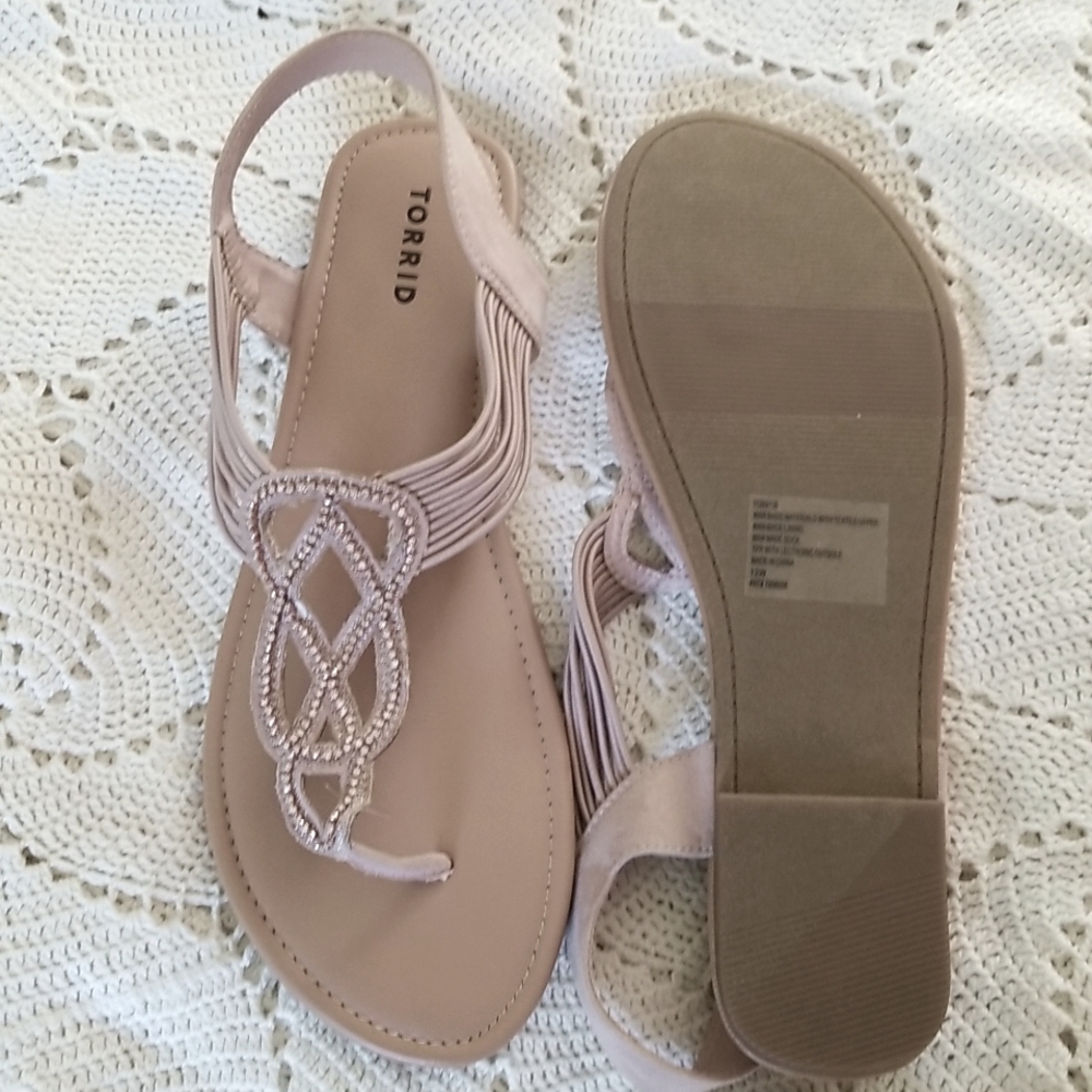 Torrid size 12W blush colored sandals